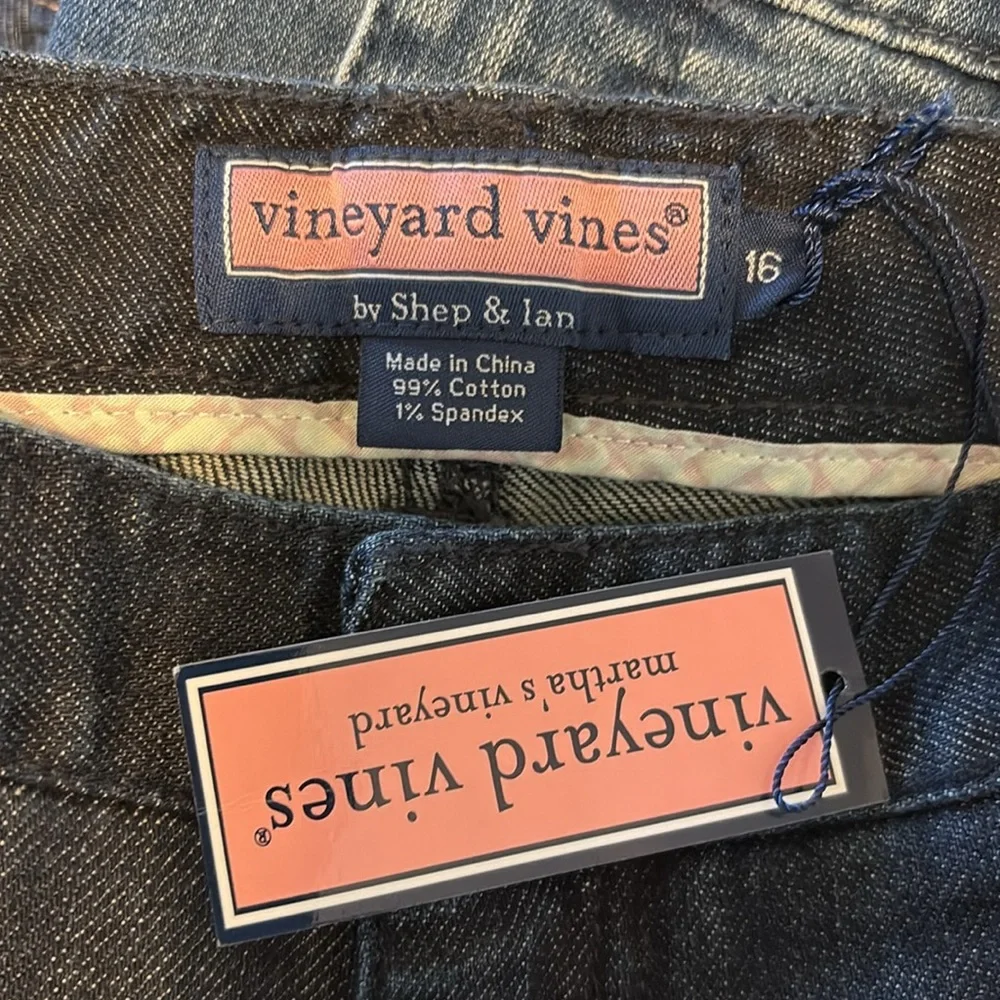 Vineyard Vines Dark Wash Straight Leg Jeans 16 NWT - Picture 9 of 10